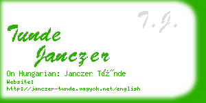 tunde janczer business card